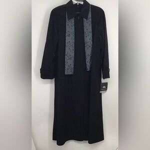 Fleet Street Rain Wear NWT Women’s All Weather Trench Coat w/Scarf Black Size 6
